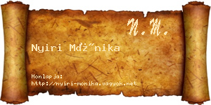 Nyiri Mónika névjegykártya